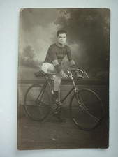carte-photo coureur cycliste  1910 1920 maillot automoto vélo ancien Le Havre