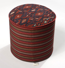 Pouf Oriental En Laine Tissé