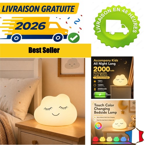 Veilleuse enfant nuage led - nuage,