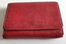 Portefeuille monnaie cartes ARTHUR&ASTON cuir rouge beg 12,5/10 cm