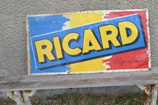 Ancienne Plaque publicitaire en tôle RICARD LIQUEUR de façade café 1958 - 100x50