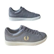 Baskets FRED PERRY en métal armé/bleu et blanc TAILLE UK 4 US 5 neuves