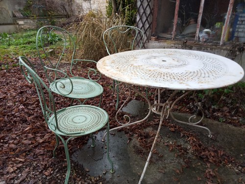Ancienne table jardin vintage - ancienne,