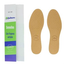 Semelles confort en cuir - Dessous latex mousse charbon actif