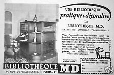PUBLICITÉ DE PRESSE 1950 UNE BIBLIOTHEQUE MD PRATIQUE ET DÉCORATIVE