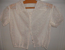 Chemisier vintage tout en broderies anglaises et dentelle