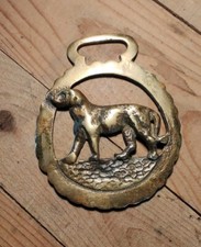 Harnais De Cheval Laiton Décor Chien De Chasse H 10 Cm