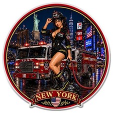 Sticker pin pompiers new - pin-up,