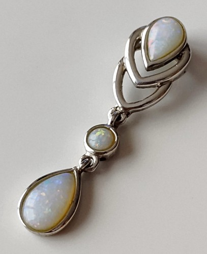 Pendentif opale argent - en,