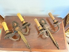 Ancien Paire Applique Bronze