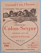 Étiquette Château Calon-Ségur 1966