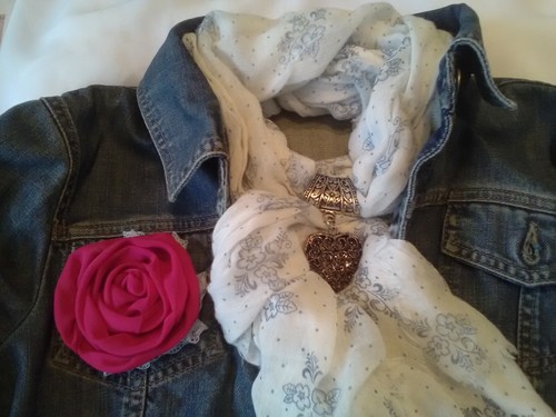 Broche fleur tissu fantaisie - broche,