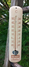 Ancien thermomètre émaillé publicitaire 25 cm émail véritable made in France