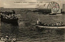 CPA AK MAROC La France au MAROC Debarquement des troupes a CASABLANCA (797303)