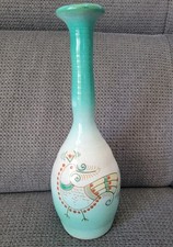 Ancien Vase Soliflore En Céramique CMA OR Ethnique Vintage 