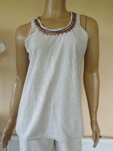 Top haut debardeur beige sans - top,