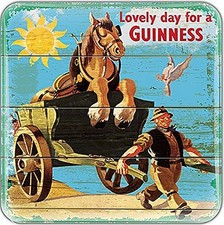 Guinness Cheval & Chariot Liège Cuit dessous de Verre 100mm x 100mm