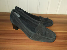 Chaussure mocassin daim noir à enfiler DAMART 4EUR 37FR  petit talon pompons