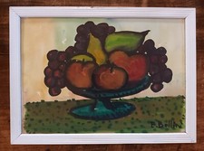 Emmanuel Bellini (1904-1989)  "Coupe de fruits " -  Aquarelle originale - 