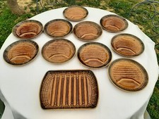 Service à asperges Sarreguemines France, 10 assiettes et 1 plat