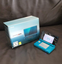 Console Semi HS Nintendo 3DS Blue Lagoon + boite + chargeur + notices  A REPARER