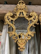 Paire de magnifiques miroirs anciens italiens bois doré dorure à l’eau époque 