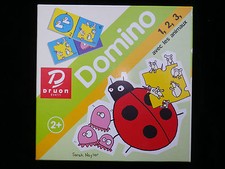 DOMINO 1, 2, 3, avec les animaux : JEU D'EVEIL Druon 2 à 4 joueurs, 2 ans et +
