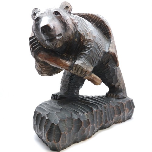 Ancienne figurine ours bois - ancienne,