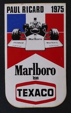 Autocollant PAUL RICARD 1975 Marlboro TEXACO sticker Aufkleber F1 8x13,5cm