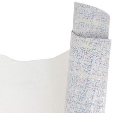 Peau de cuir de chèvre velours fantaisie - imprimé chiné BLANC T19