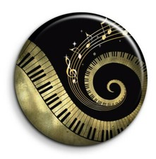 Badge Epingle 38mm Button Pin - Musique - Piano 1