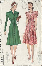 Patron De Couture Vintage 1940