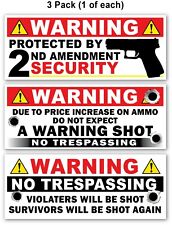 3 Pack - WARNING STICKERS