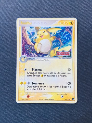 Carte pokémon raichu - raichu, 12/108