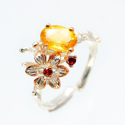 Bague vintage argent grenat - bague,