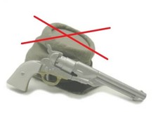 1/6 Battle Gear Toys 856 03 Army Colt Revolver 1860 Argent Poignée Blanche USCW