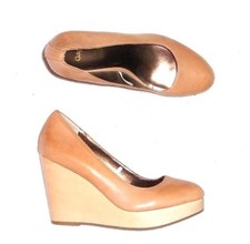 GAP escarpins compensés cuir camel P 37½ (7) TBE