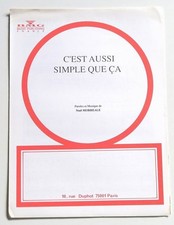 Partition sheet music NOEL MORREALE : C'est Aussi Simple Que Ca * 90's