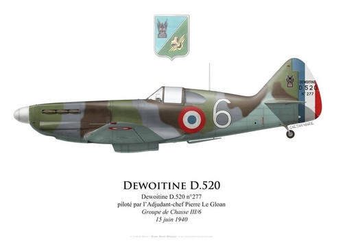 Print dewoitine 520 pierre - print,