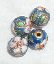4 PERLES CLOISONNEES 9 MM