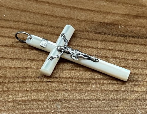 Croix crucifix ancien nacre - crucifix,