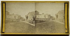 Villa Vieilles maisons Campagne c1870 Photo Stereo Albumine Vintage 