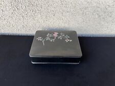 Boîte Bijoux Noire avec Incrustations en nacre Motifs Floraux