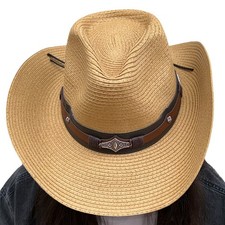 Straw Cowboy Hat Men Cowgirl