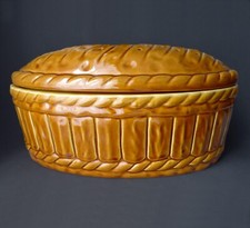 GRANDE TERRINE en forme de BRIOCHE ou PAIN en céramique MICHEL CAUGANT barbotine