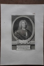 PORTRAIT MATHEMATICIEN  JEAN BERNOULLI GRAVURE ORIGINALE DU 18 EME,