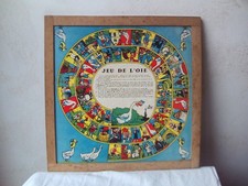 AJA  ancien jeu / jouet OIE  + PETITS  CHEVAUX  PLATEAU BOIS