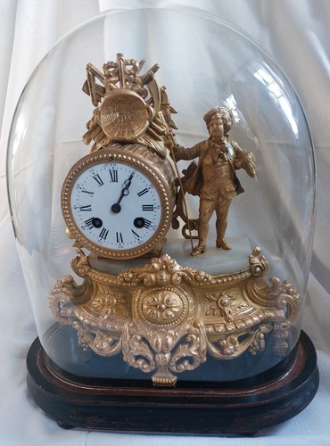 Pendule régule doré avec - régule,