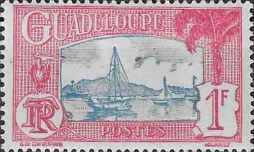 Timbre bateaux guadeloupe - timbre,