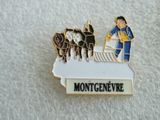 PIN S SKI NEIGE MONTAGNE MONTGENEVRE  CHIEN DE TRAINEAU